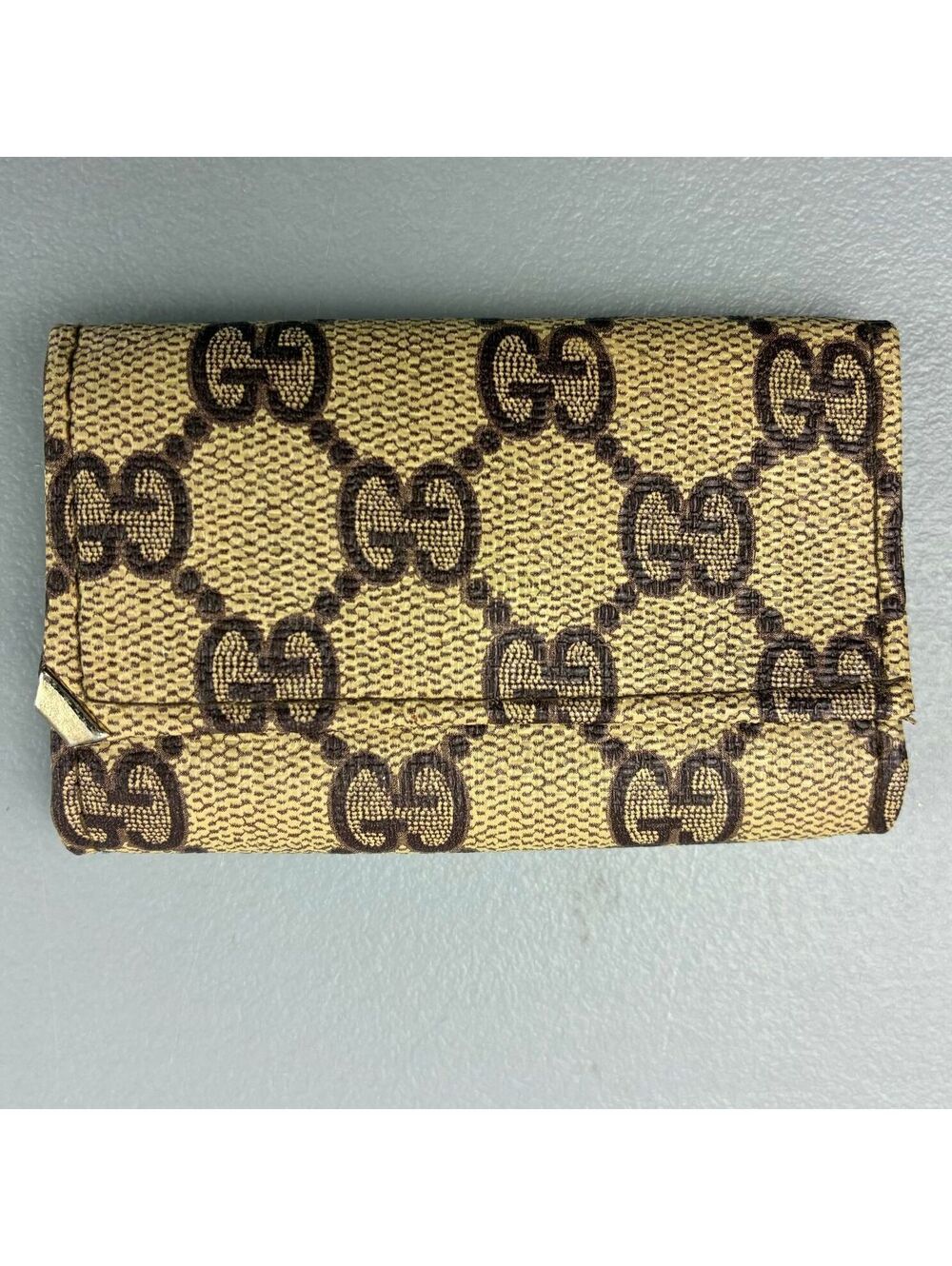 Vintage Gucci Key Holder Wallet Brown GG Monogram Canvas